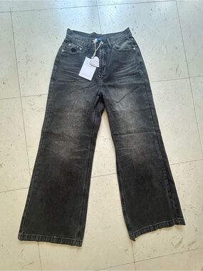 Aelfric Eden Black Wide Leg Baggy Jeans
